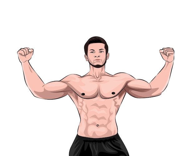 Muscular men doing exercise for fitness body vector illustration