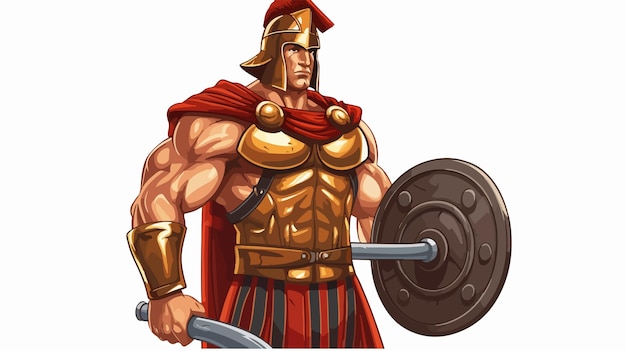 Muscular Strong Roman Warrior Illustration