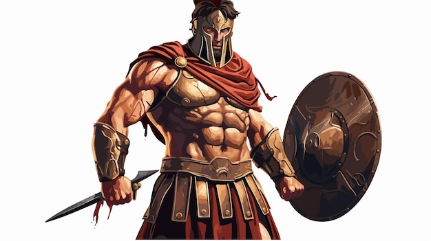 Muscular Strong Roman Warrior Illustration