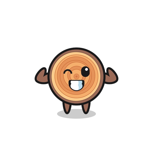 The muscular wood grain character is posing showing his muscles