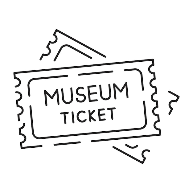 Museum line icon Entertainment icon outline vector ticket