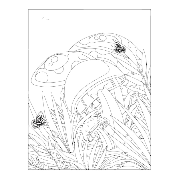 Mushroom Coloring Page