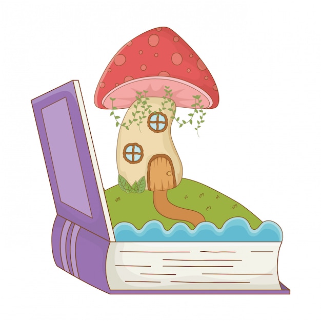 Vector mushroom house of fairytale design vector illustration