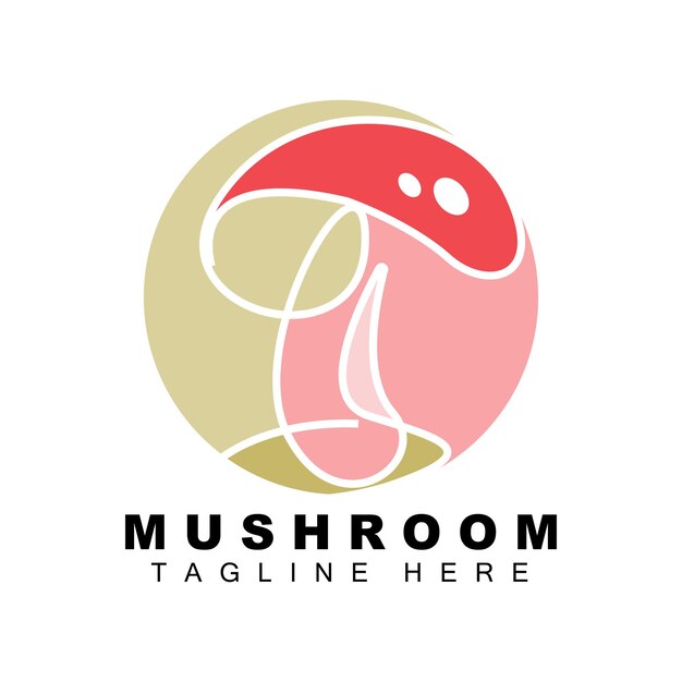 Mushroom Logo Design Illustration of Cooking Ingredients Vector Brand of Various Food Products