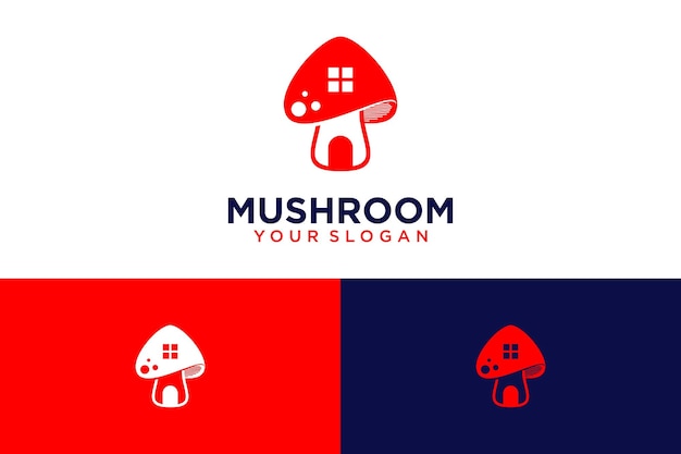 mushroom logo design with house