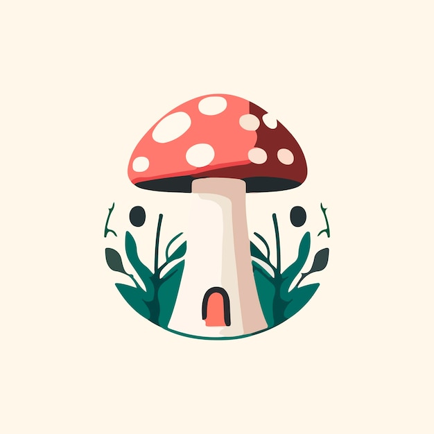 mushroom logo in isolated background