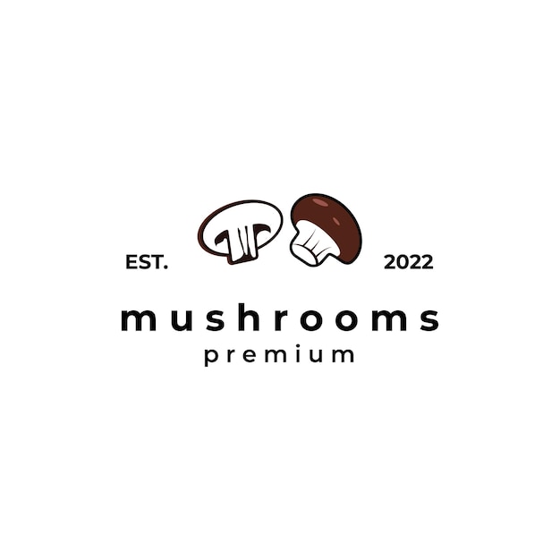 Mushroom logo vintage vector illustration design template