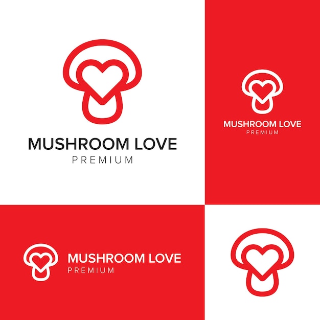 Mushroom love logo icon vector template