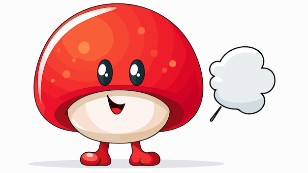 Vector mushroom man speaking in speech bubble cartoon character