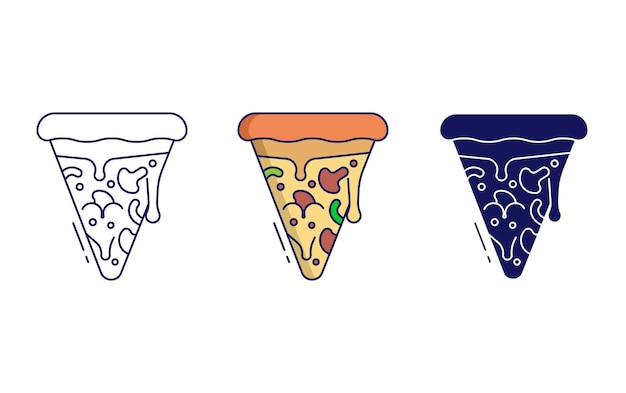 mushroom pizza slice vector icon