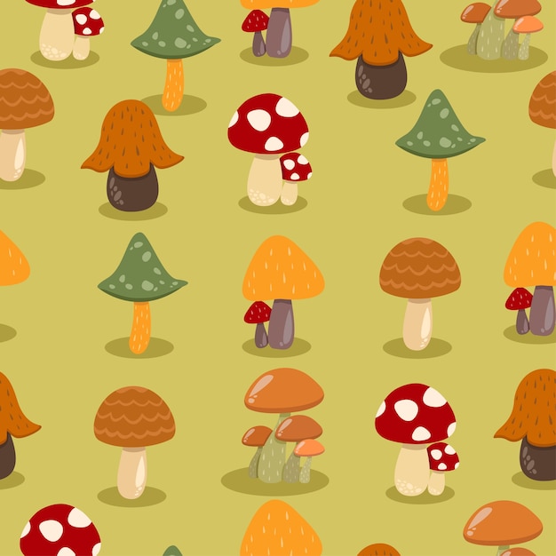 Mushroom Seamless Pattern