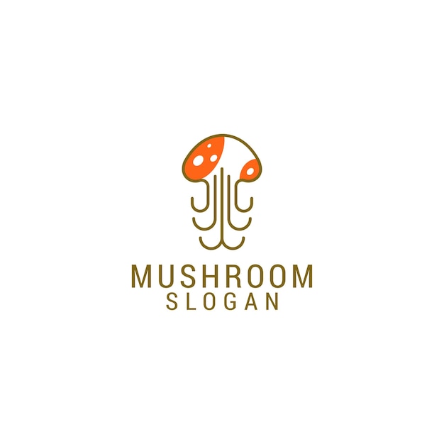 Mushroom shaped jellyfish logo icon design template luxury premium vector