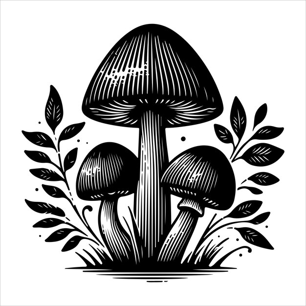 Mushroom silhouette vector illustration