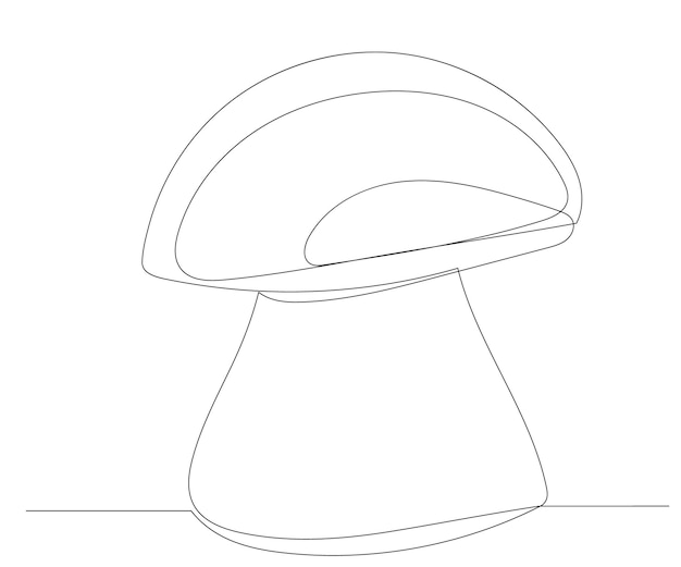 Mushroom single continuous line drawing