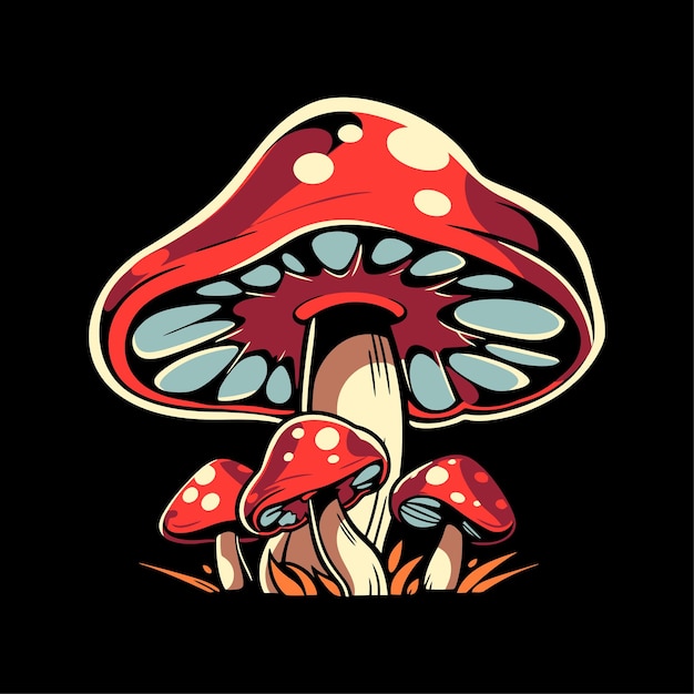 Mushroom vector illustration for sticker logo and shirt