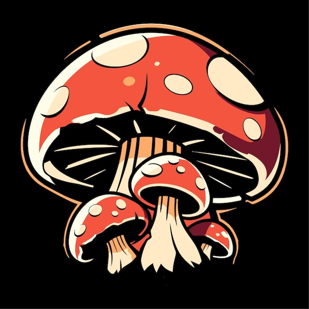 Mushroom vector illustration for sticker logo and shirt