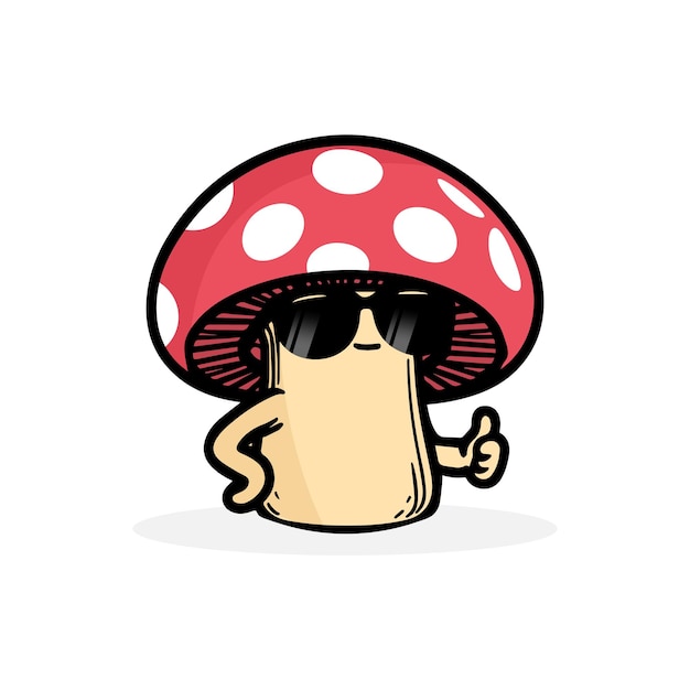 Vector mushroom with happy face vector illustration