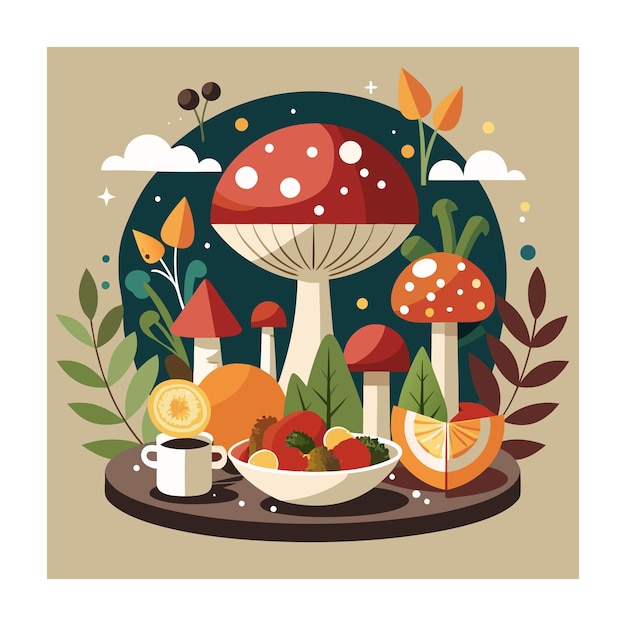 Mushrooms vector illustration