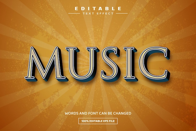 Music 3D editable text effect template