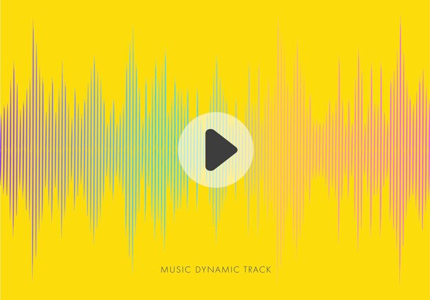 Music abstract background yellow backdrop amd color lines formong sound wave