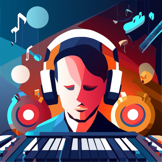 Vector music anda enginer vector illustration