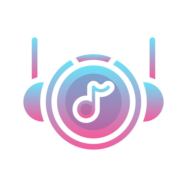 Music astronaut logo gradient design template icon