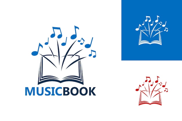 Music Book Logo Template Design Vector, Emblem, Design Concept, Creative Symbol, Icon