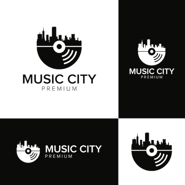 Music city logo icon vector template