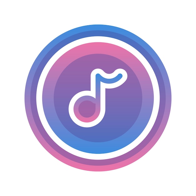 Music coin logo gradient design template icon