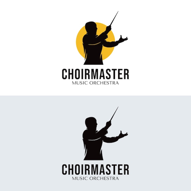 Music conductor logo design template