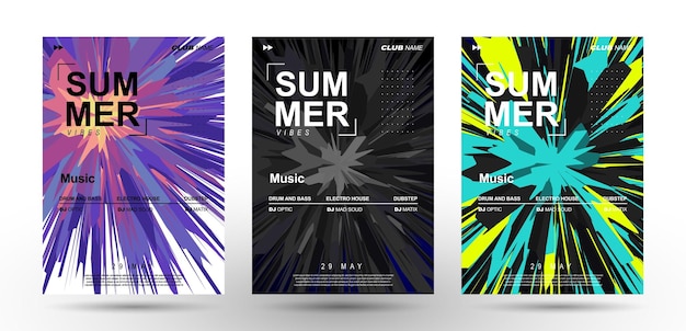 Vector music covers explosion of vibrant colors splash of paint club party flyer poster presentation brochure banner poster design