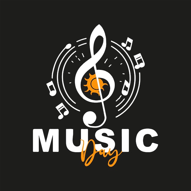 music day logo vector and t shirt design