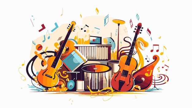 Vector music design over white background vector illustration