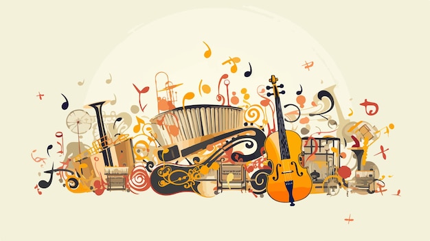 Vector music design over white background vector illustration