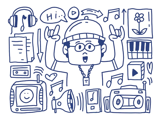 music doodle cartoon cute design