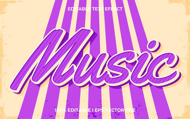 music editable text effect, lettering typography font style, purple 3d text for tittle