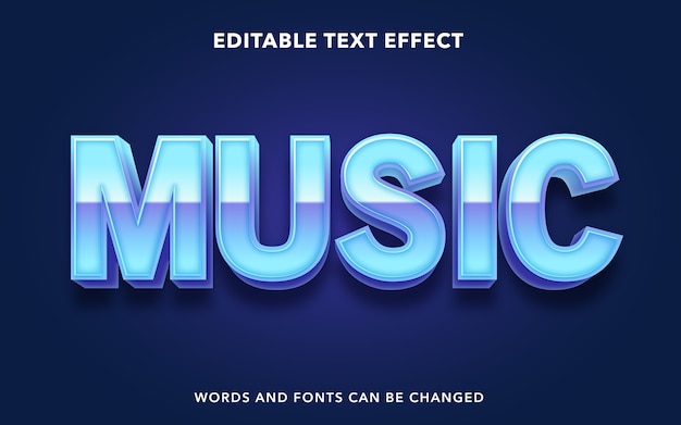 music editable text effect style