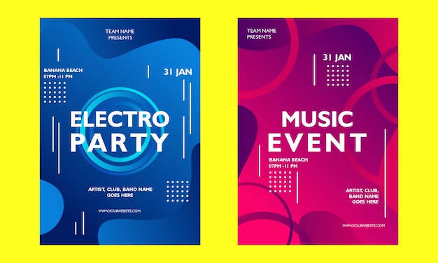 Music event gradient poster template