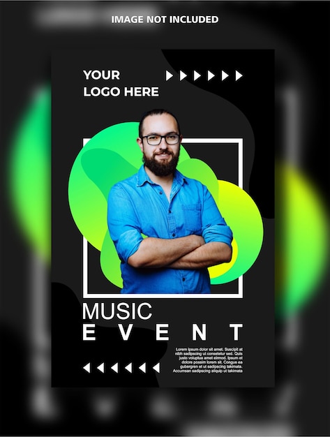 Vector music event vertical design template