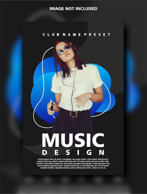 Vector music event vertical design template