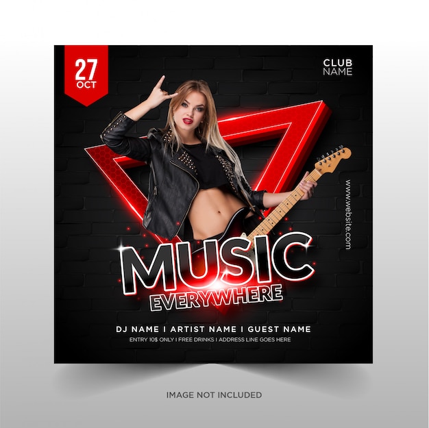 Music Everywhere design for Social Media Promotion