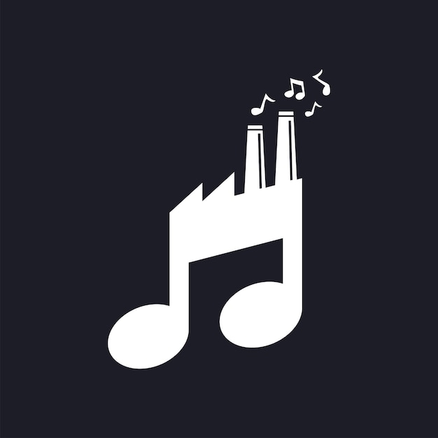 Music and factory logo vector design