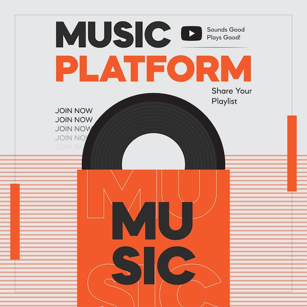 Vector music festival instagram posts template