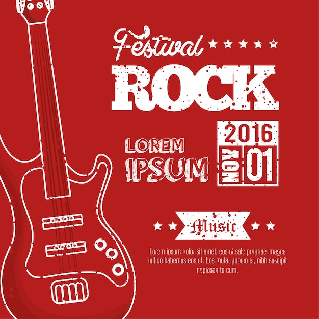 music festival instrument poster vector illustration design