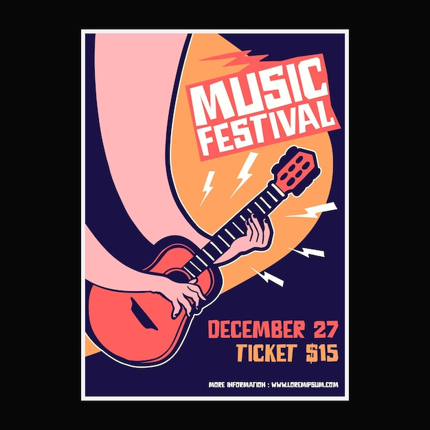 Music festival poster flyer template