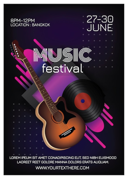 Vector music festival poster for party