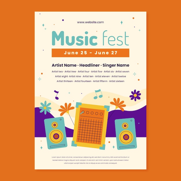 Music festival poster template