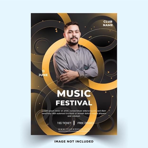 Vector music festival poster vector eps template