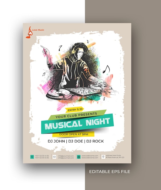 Music Flyer Poster Brochure Social Media Post Promotion Design Template