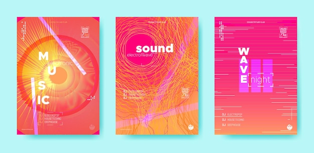 Music flyers templates electronic sound festival brochures